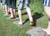 Barefoot walk in Latvia