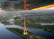 Flug in einer Cessna über Riga